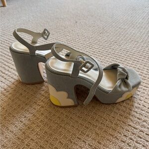 Gray and Yellow Women's Heels